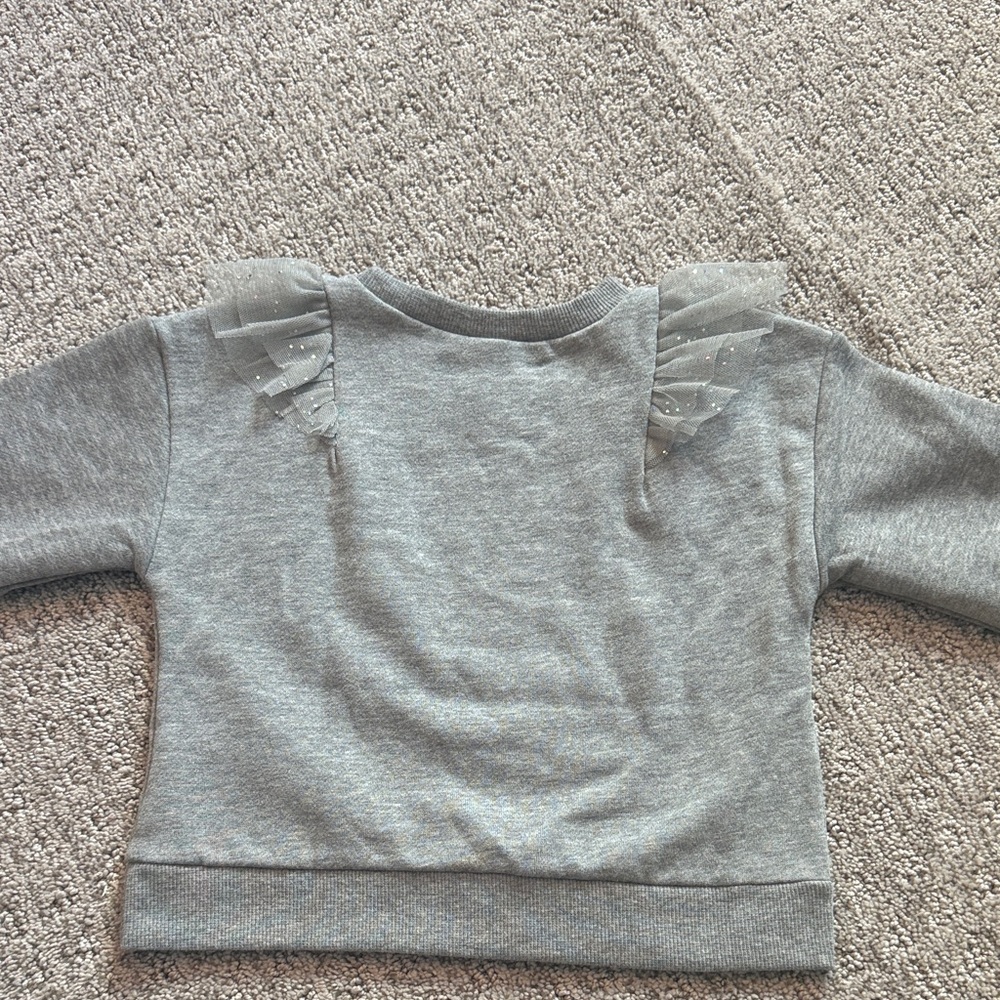 Carter's Ruffle Sweatshirt Grey Sparkle Size 2T Girls - Picture 7 of 9